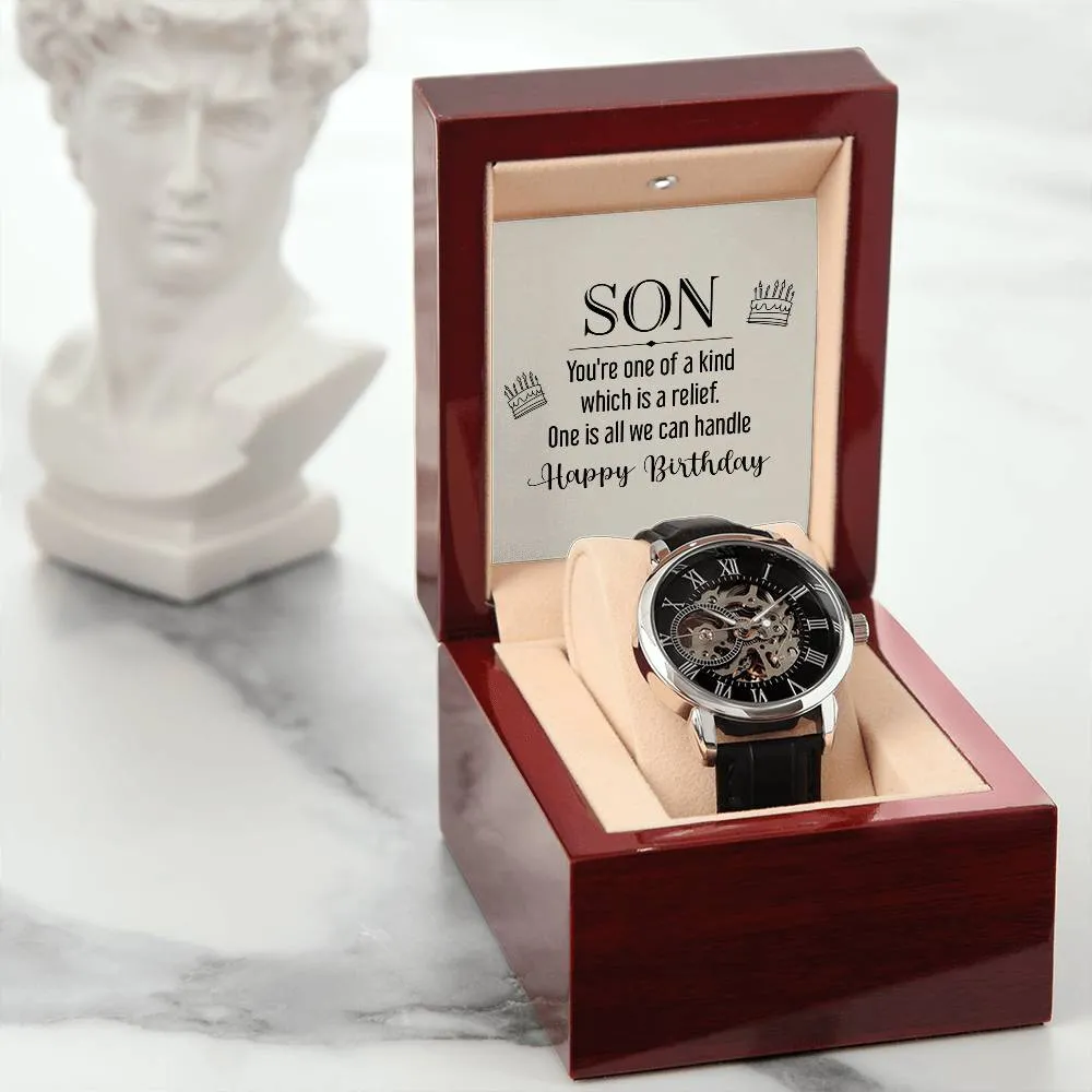 Son - you're one of a kind, Men's Openwork Watch