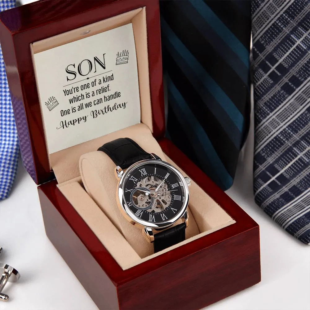 Son - you're one of a kind, Men's Openwork Watch