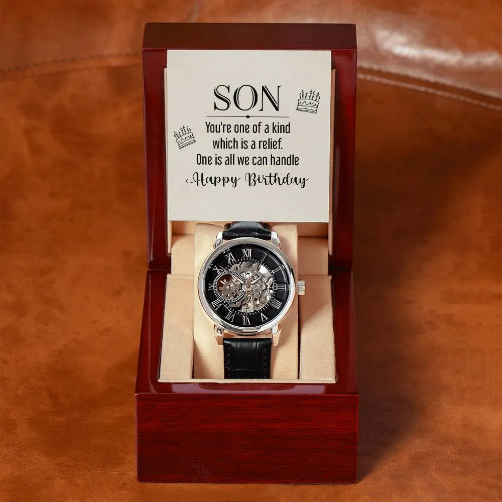 Son - you're one of a kind, Men's Openwork Watch