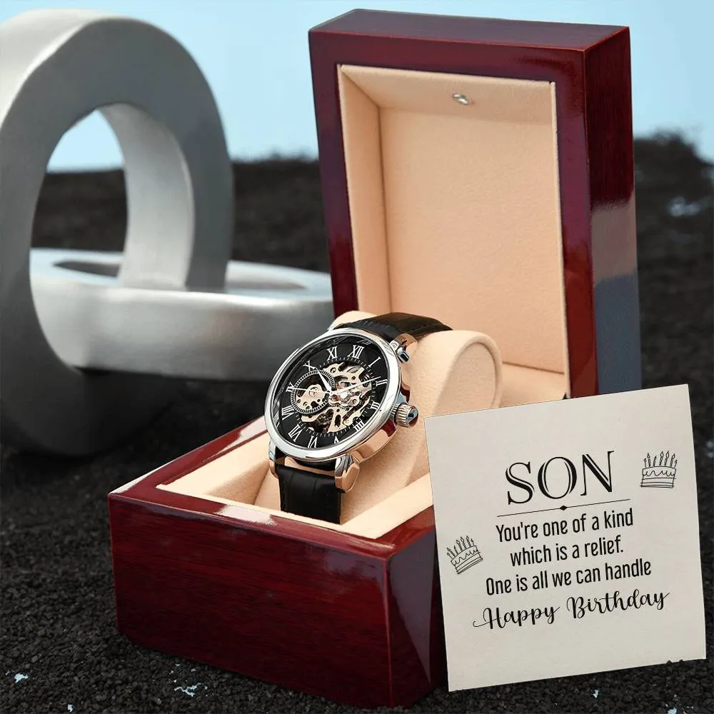 Son - you're one of a kind, Men's Openwork Watch