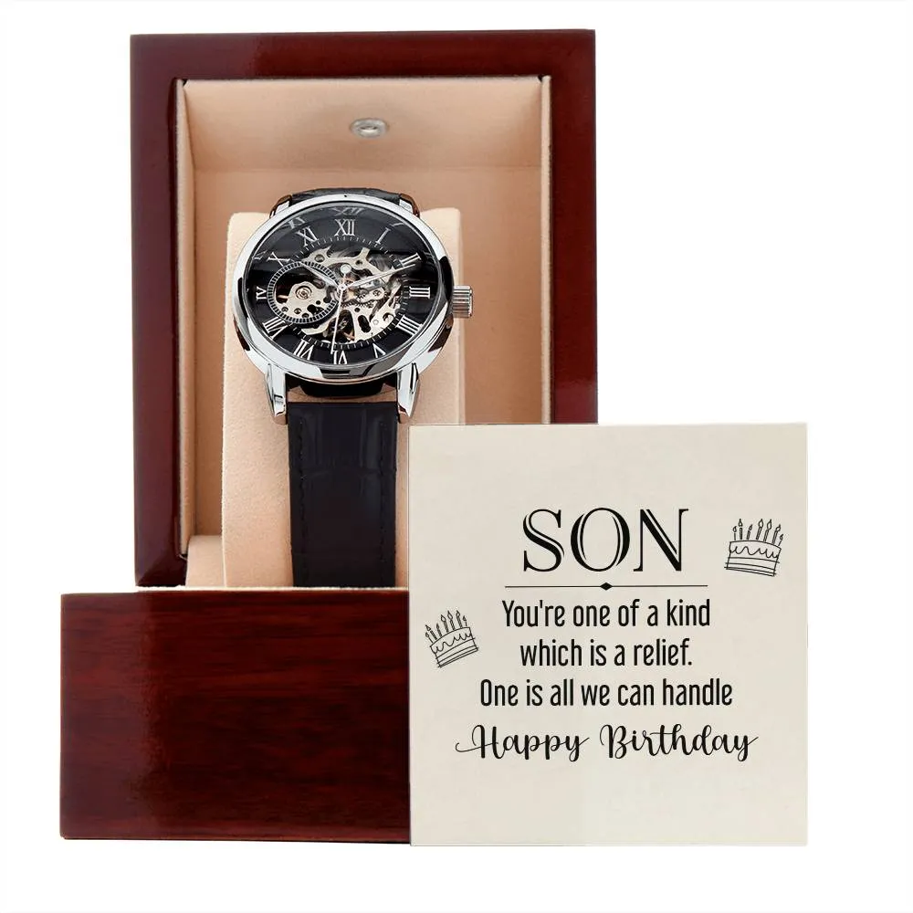 Son - you're one of a kind, Men's Openwork Watch