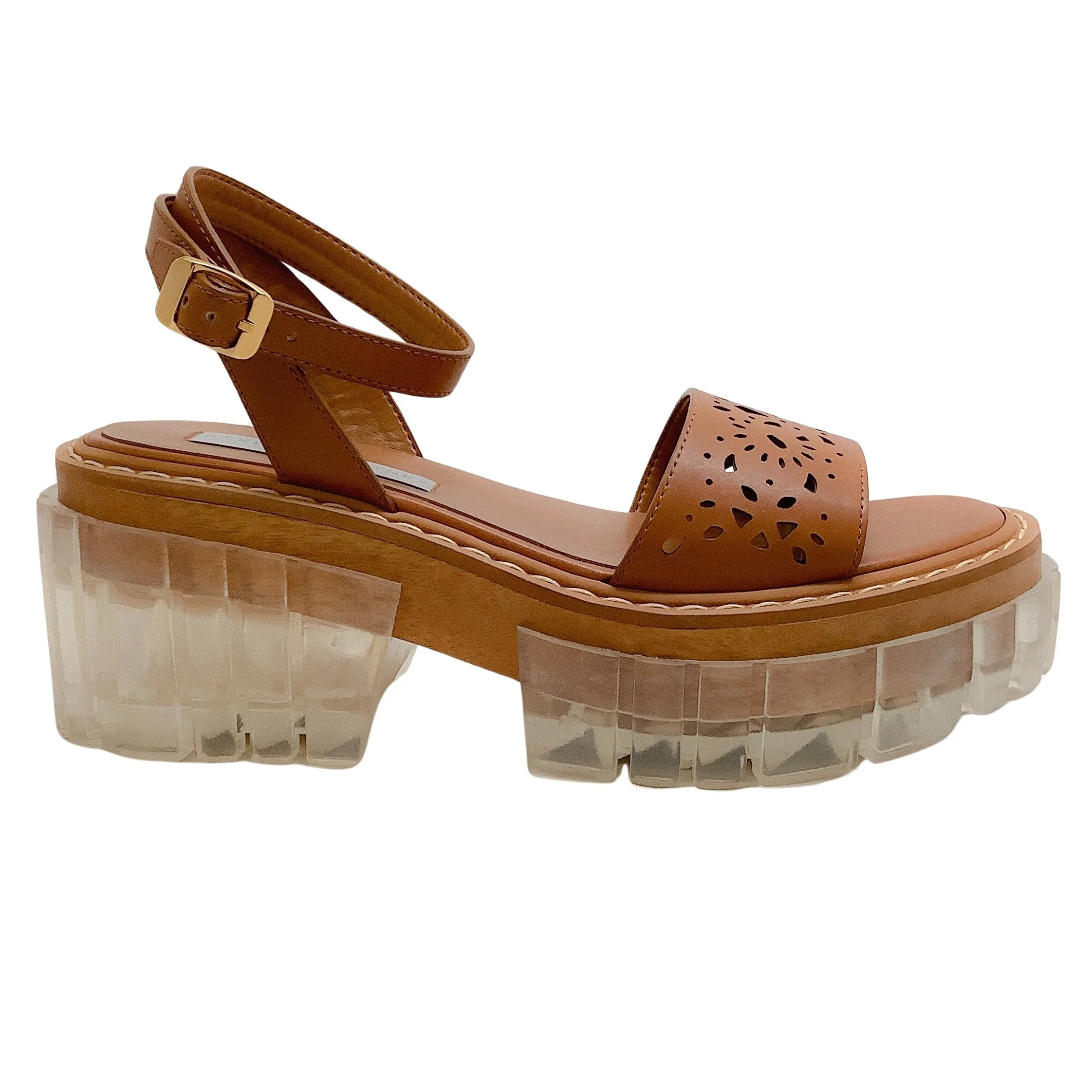 Stella McCartney Cognac Cut Out Emilie Platform Sandals