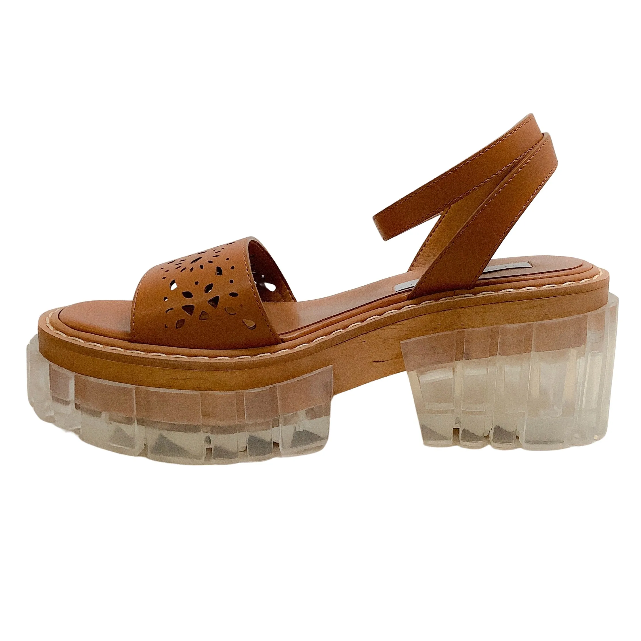 Stella McCartney Cognac Cut Out Emilie Platform Sandals