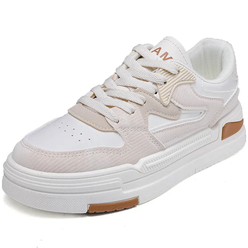 Stylish Women's Korean Platform White Canvas Shoes