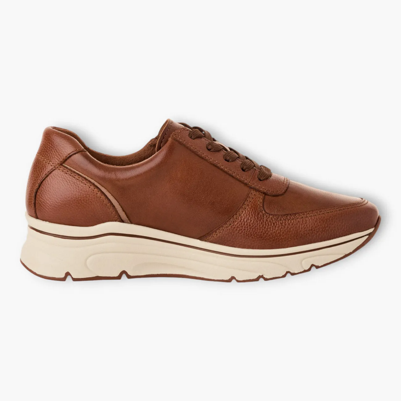 Tamaris Brown Trainer-Style Shoes with Wedge Sole and Side Zip