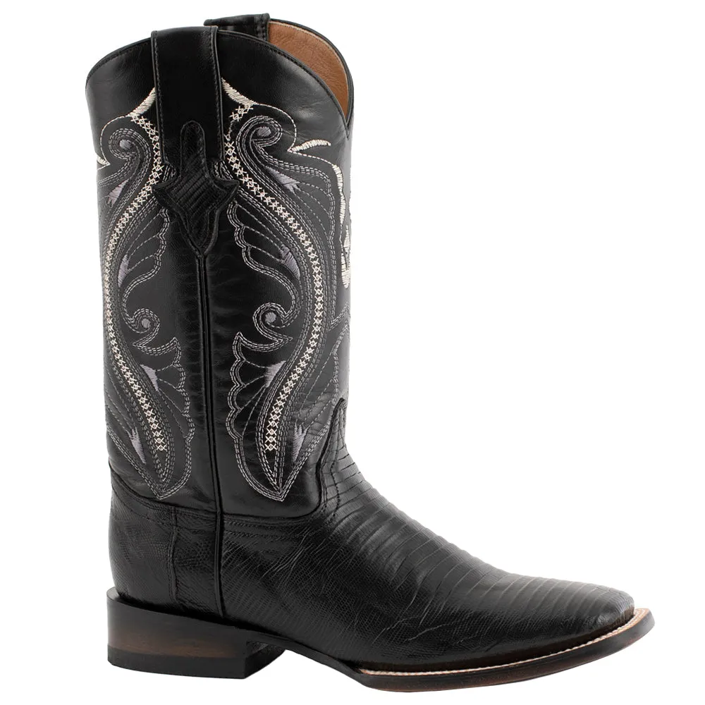 Teju Lizard Square Toe Cowboy Boots