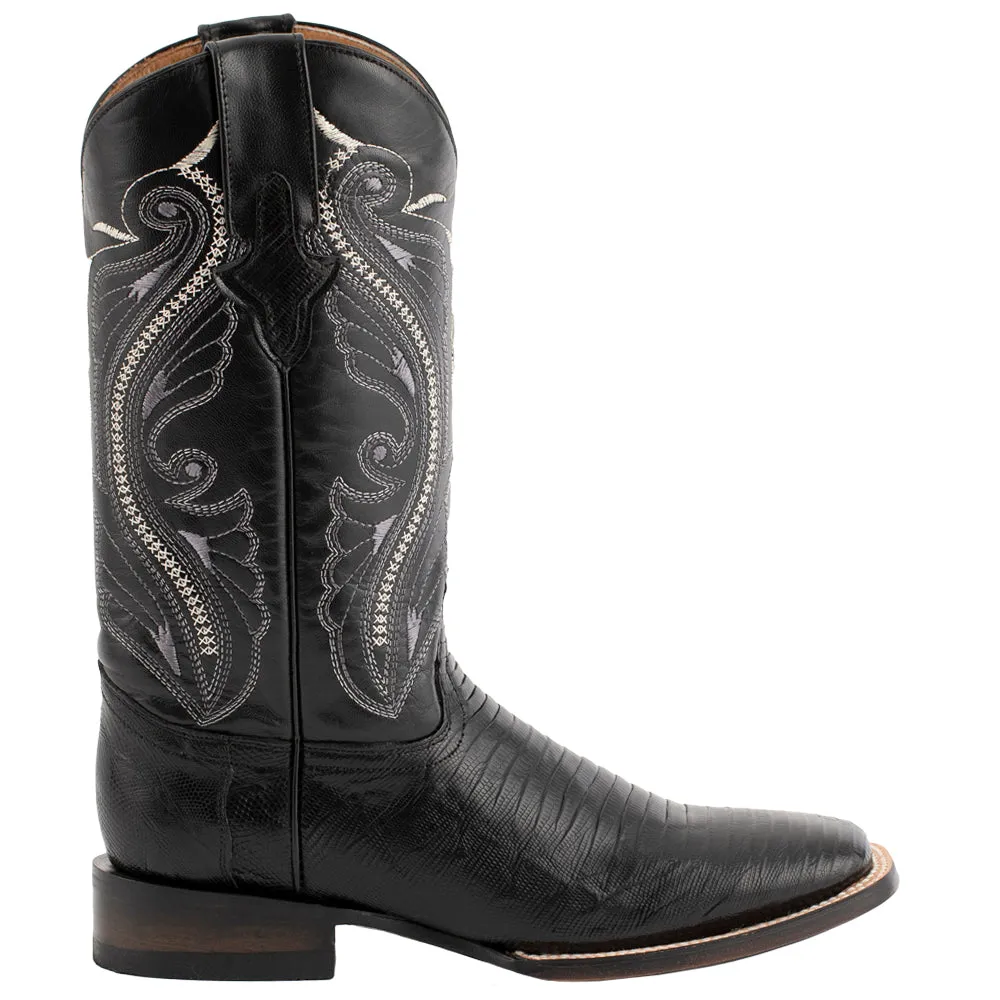 Teju Lizard Square Toe Cowboy Boots