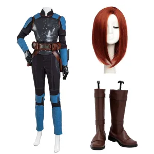 The Mando S2 Bo-Katan Kryze Outfits Cosplay Wig Helmet Shoes Full Set Halloween Carnival Suit Cosplay Costume