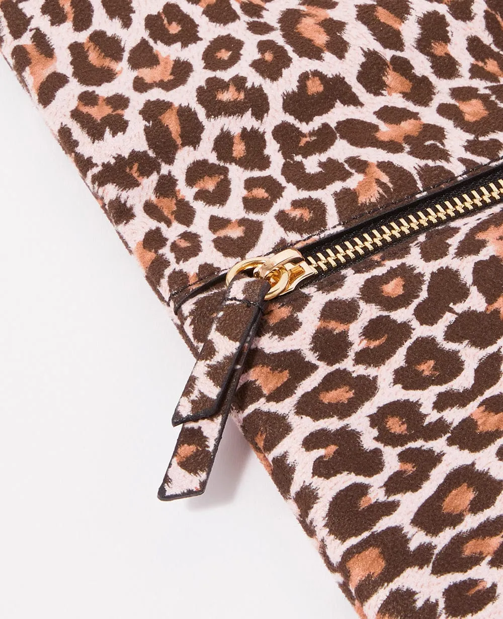 The Miami Vegan Leather Clutch | Leopard Print