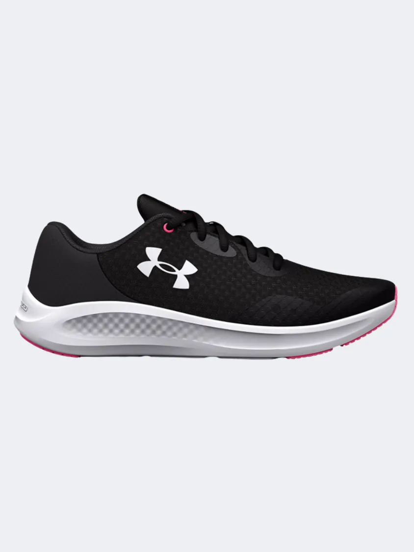 Under Armour Charged Pursuit 3 Gs-Girls Running Shoes Black/White/Pink