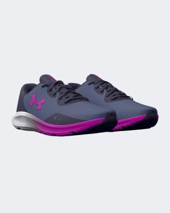 Under Armour Charged Pursuit 3 Women Running Shoes Steel/Purple 3024889-500