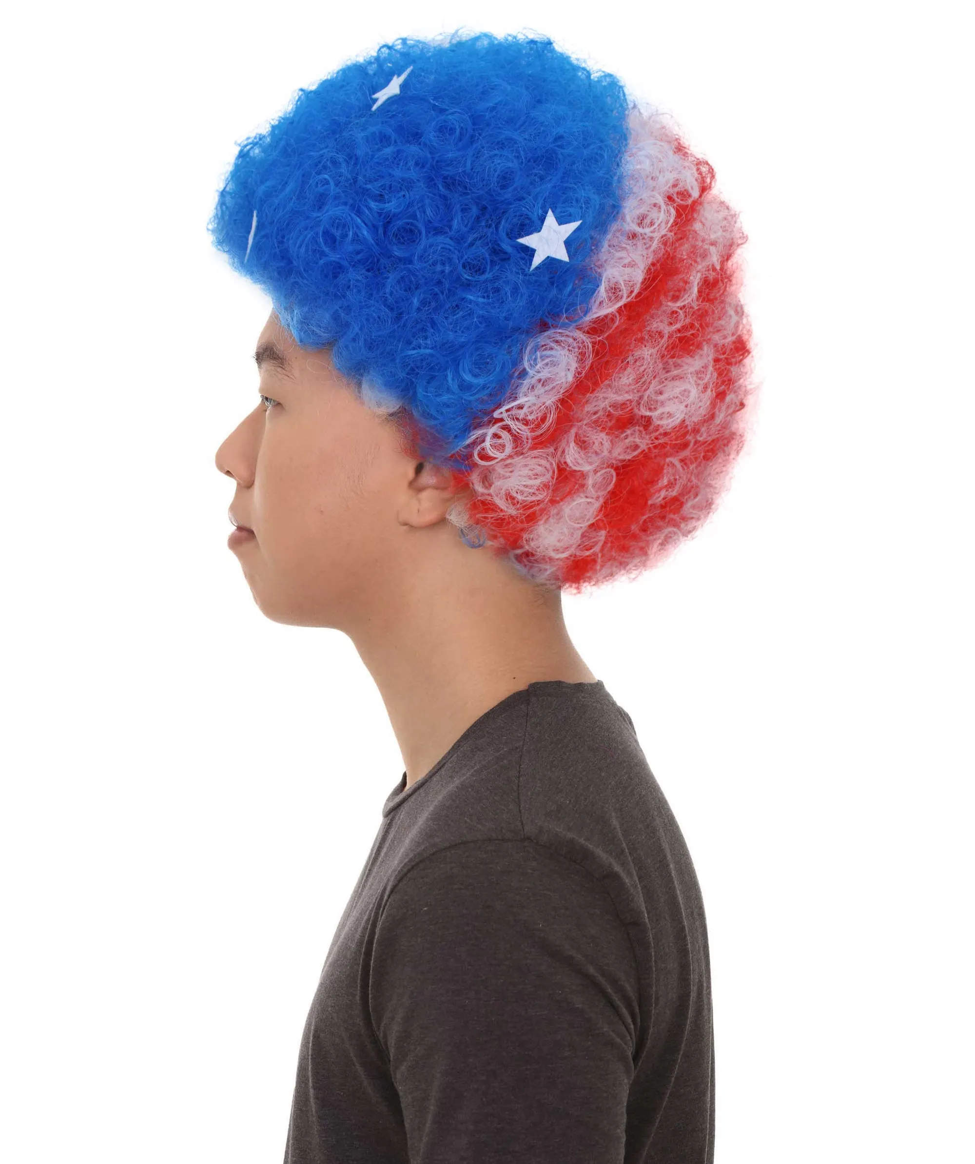 United States Sport Afro Fun Wig | Patriotic Afro Wig