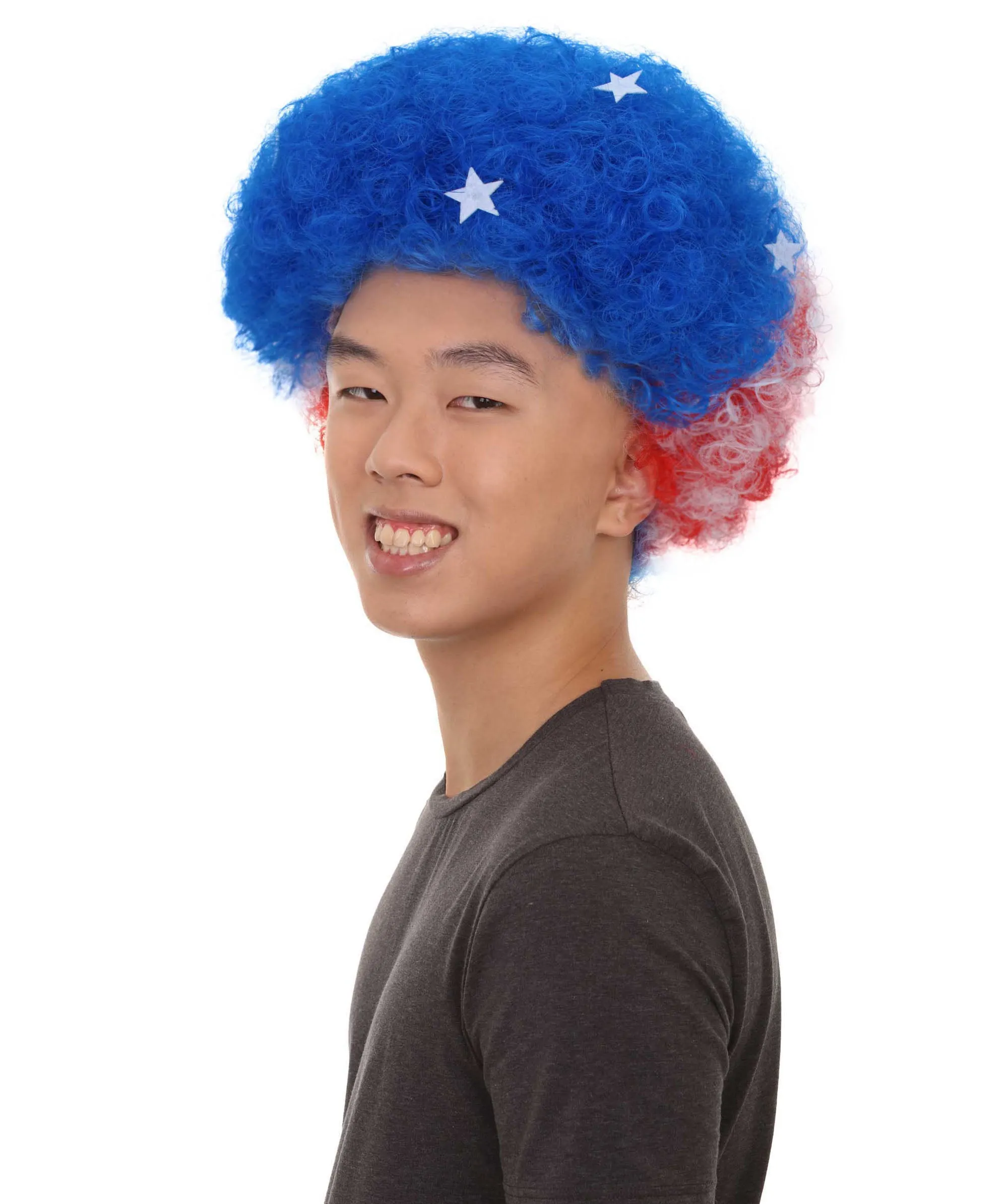 United States Sport Afro Fun Wig | Patriotic Afro Wig