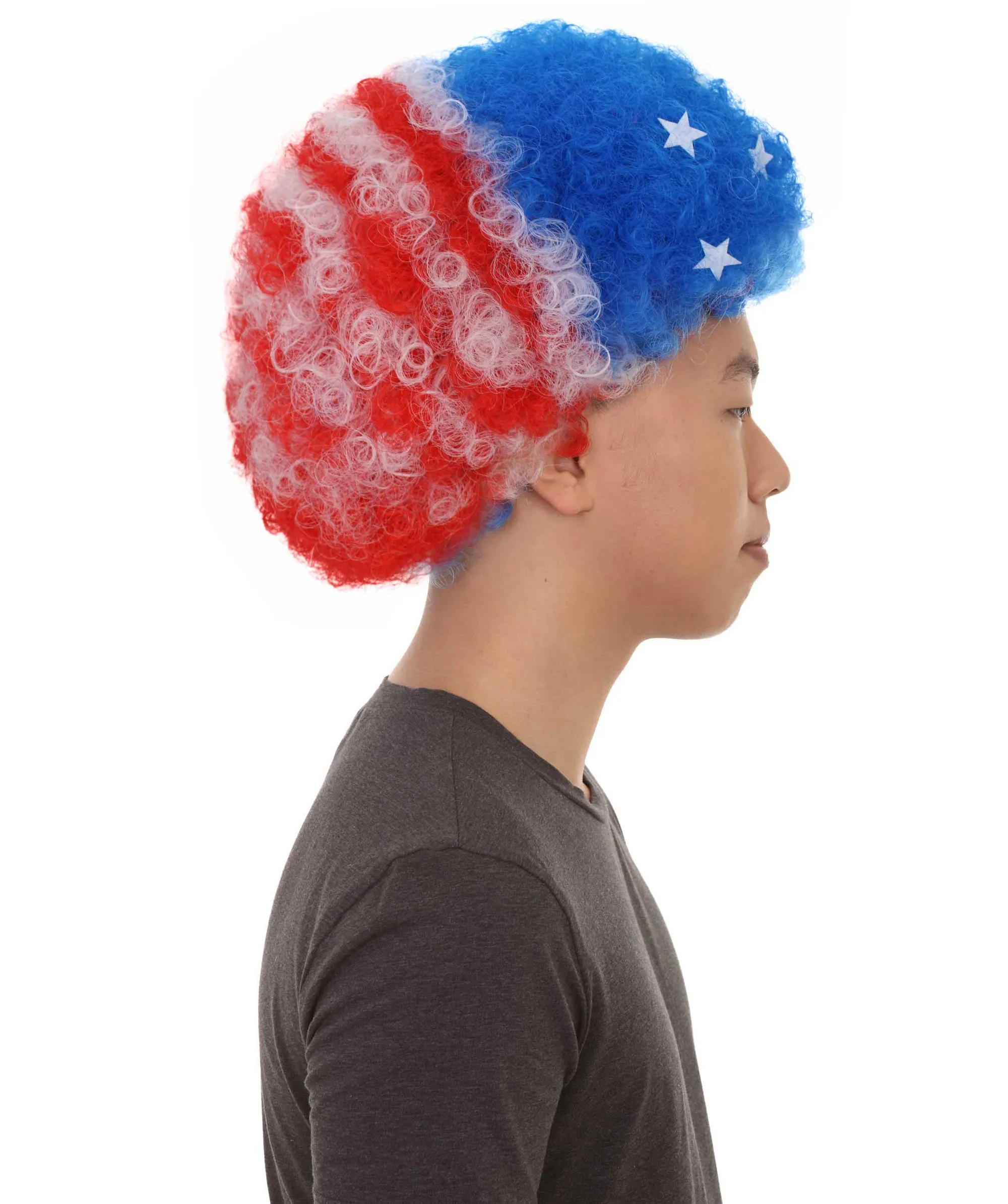 United States Sport Afro Fun Wig | Patriotic Afro Wig