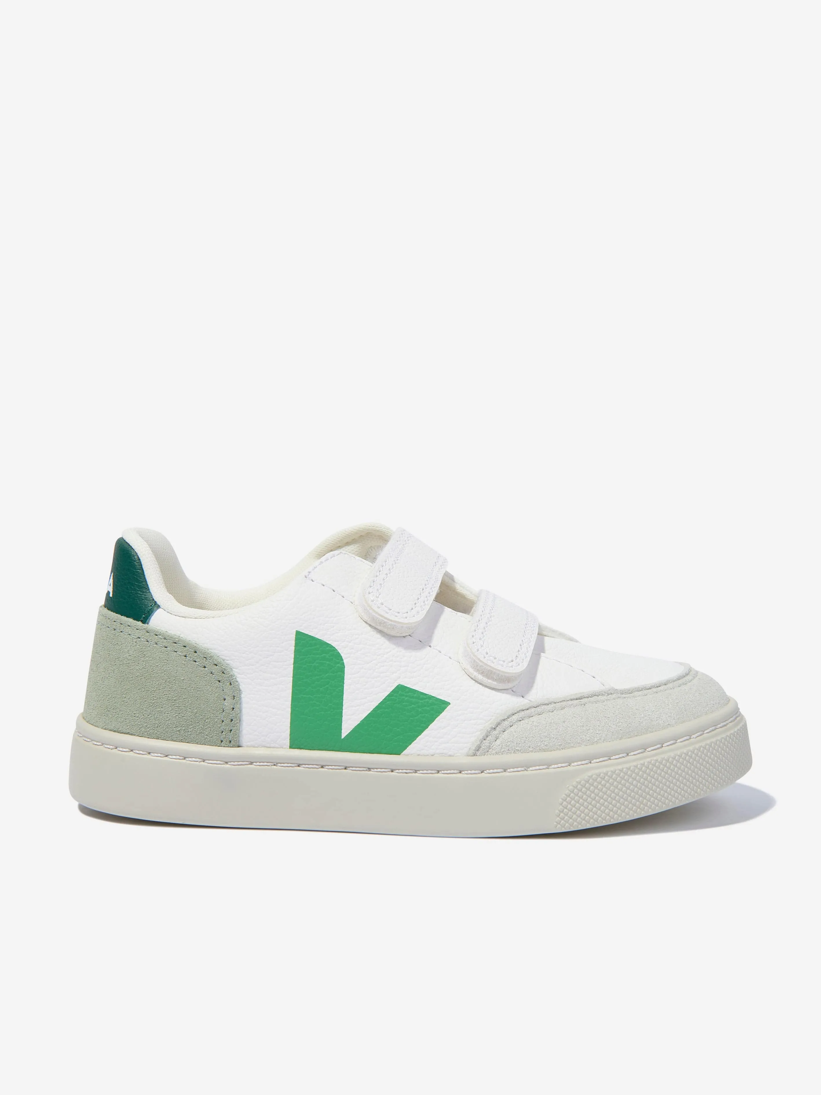 Veja Boys ChromeFree Leather V-12 Trainers in White