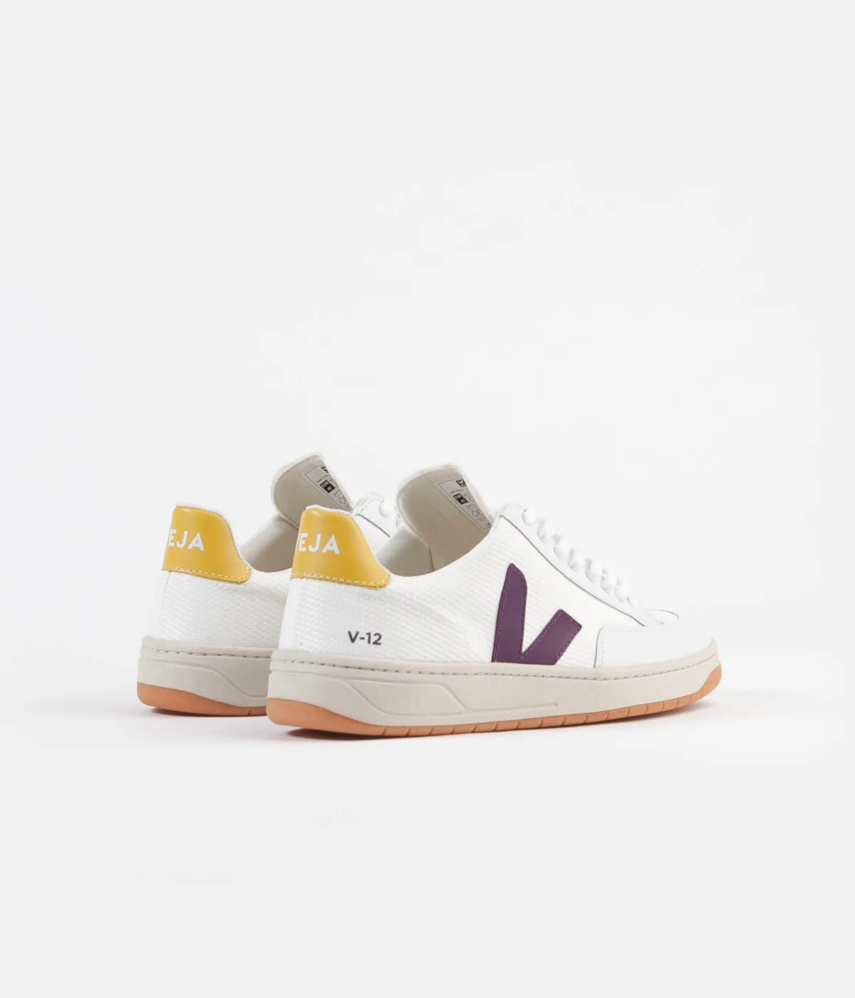 Veja V-12 B-Mesh Shoes - White / Berry / Gold / Yellow