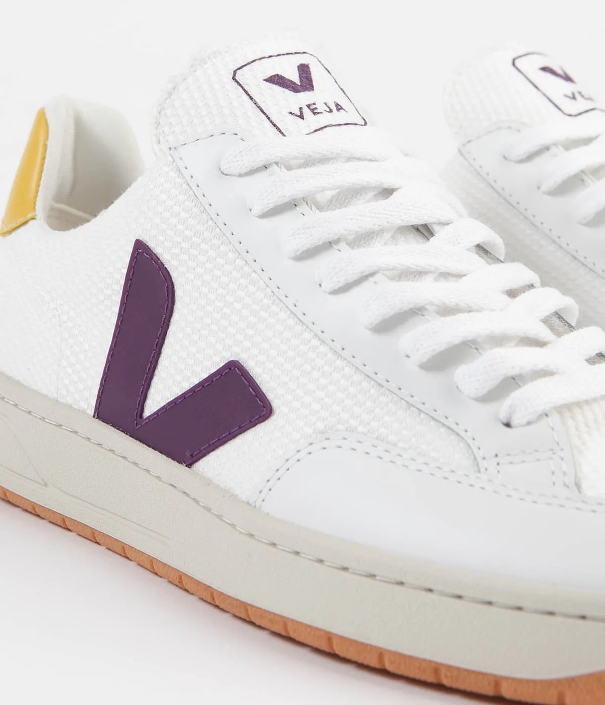 Veja V-12 B-Mesh Shoes - White / Berry / Gold / Yellow