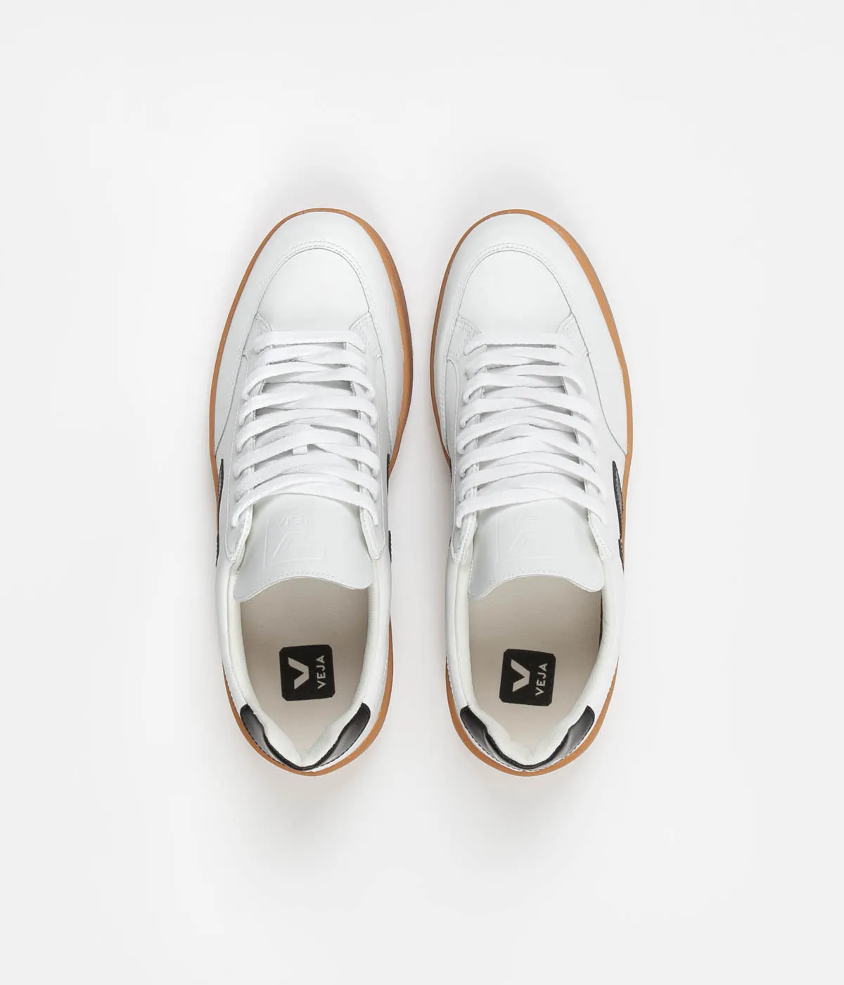 Veja V-12 Leather Shoes - Extra White / Black / Natural