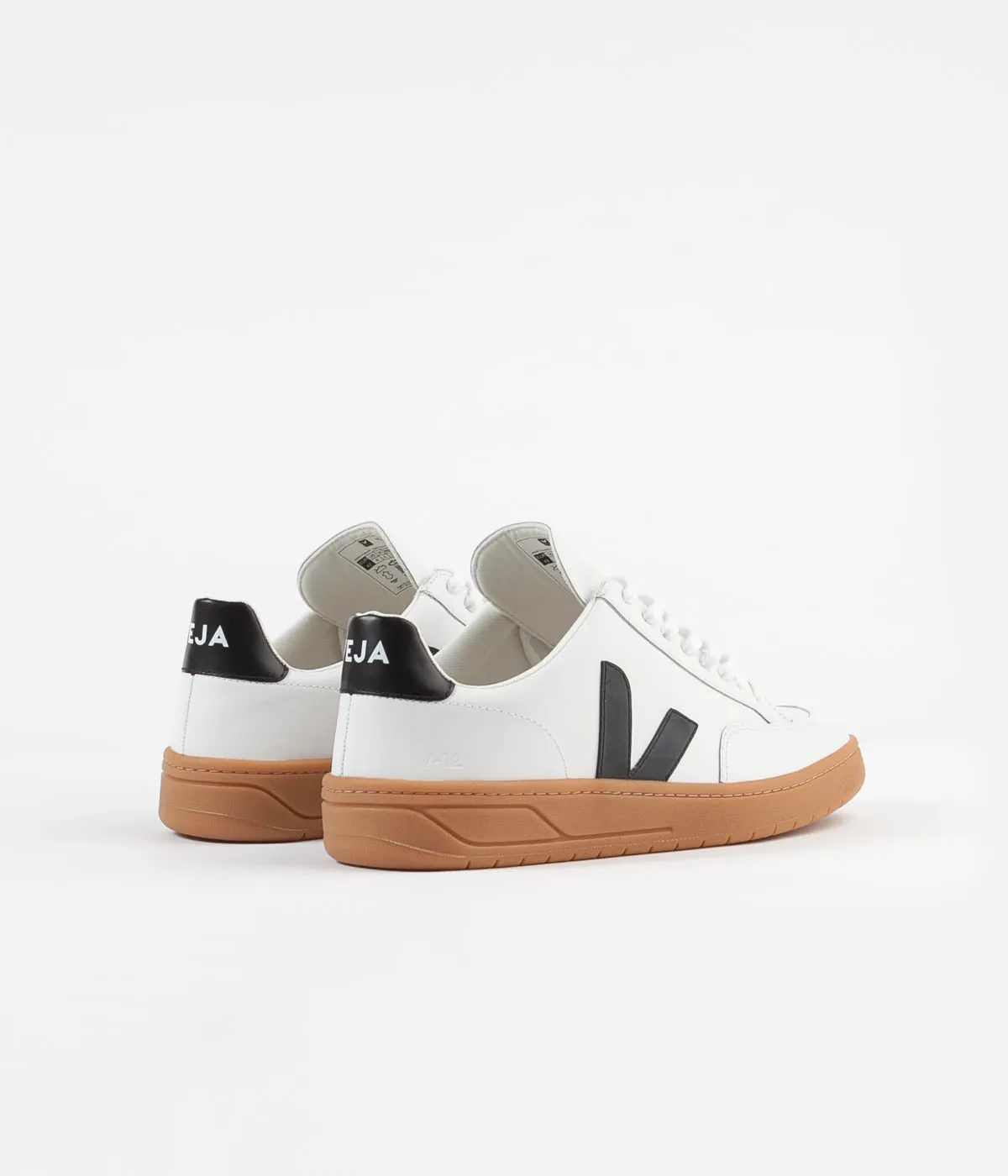 Veja V-12 Leather Shoes - Extra White / Black / Natural