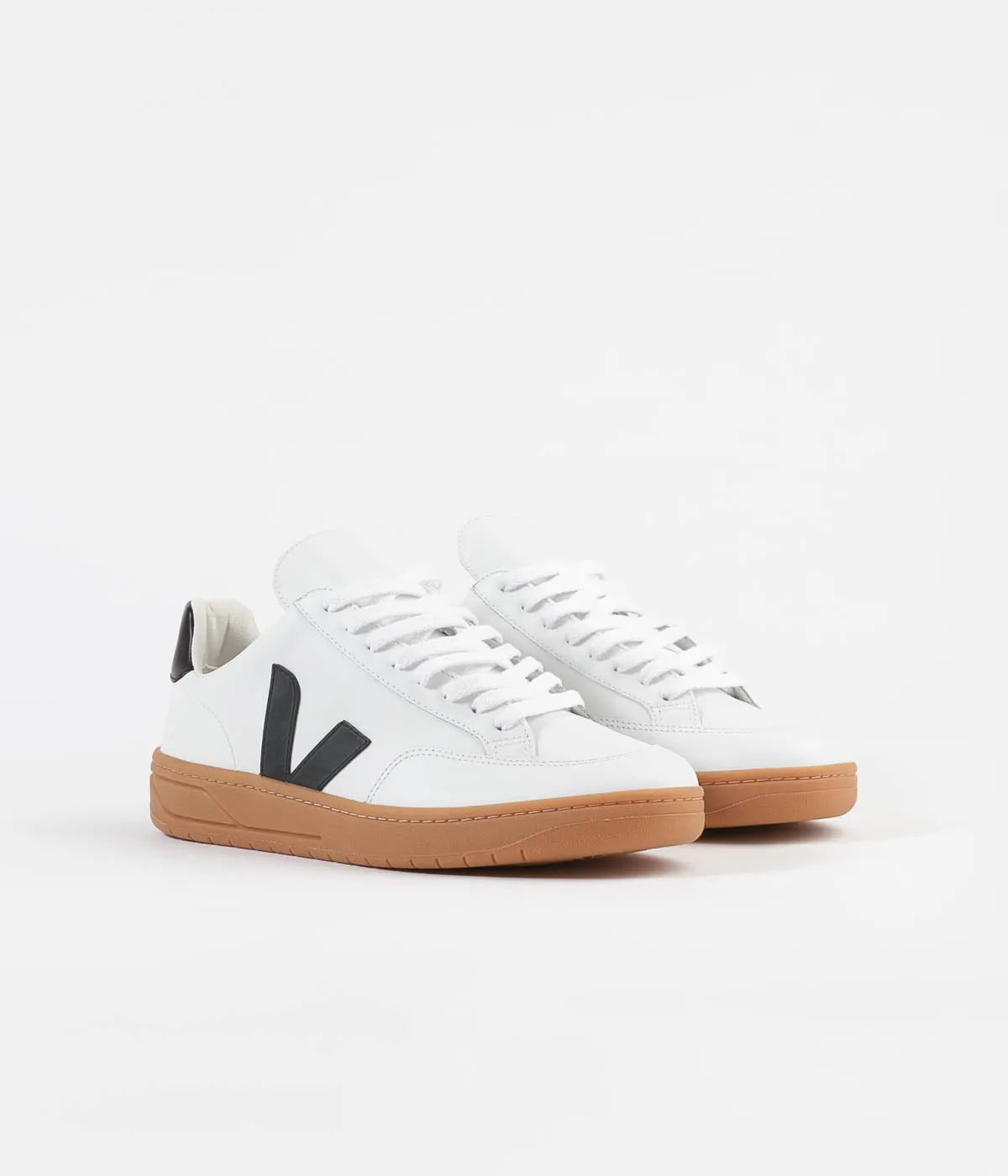 Veja V-12 Leather Shoes - Extra White / Black / Natural