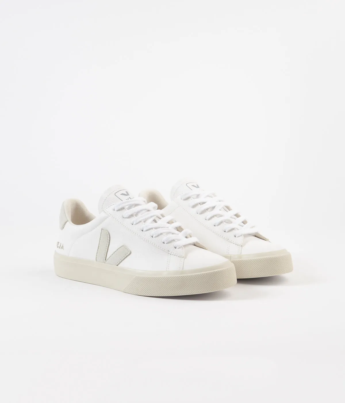 Veja Womens Campo ChromeFree Leather Shoes - White / Natural