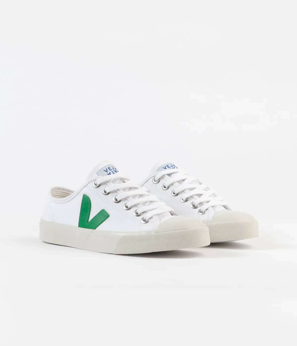 Veja Womens Wata Canvas Shoes - White / Emeraude