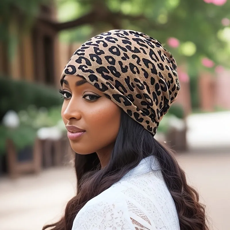 Versatile Leopard Fantasy Cap: Lightweight, Stretch, Multi-Purpose Knit - Perfect for Sports & Celebrations