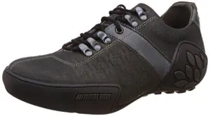 Woodland Men's Black Nubuck Print Leather Sneakers - 7 UK/India (41 EU)