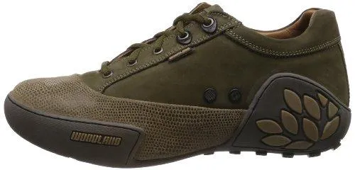 Woodland Men's Green Leather Sneakers - 10 UK/India (44 EU)