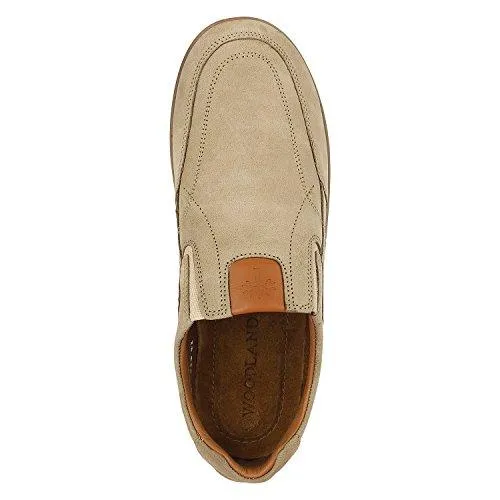 Woodland Men's Khaki Leather Espadrille Flats - 6 UK/India (40 EU)