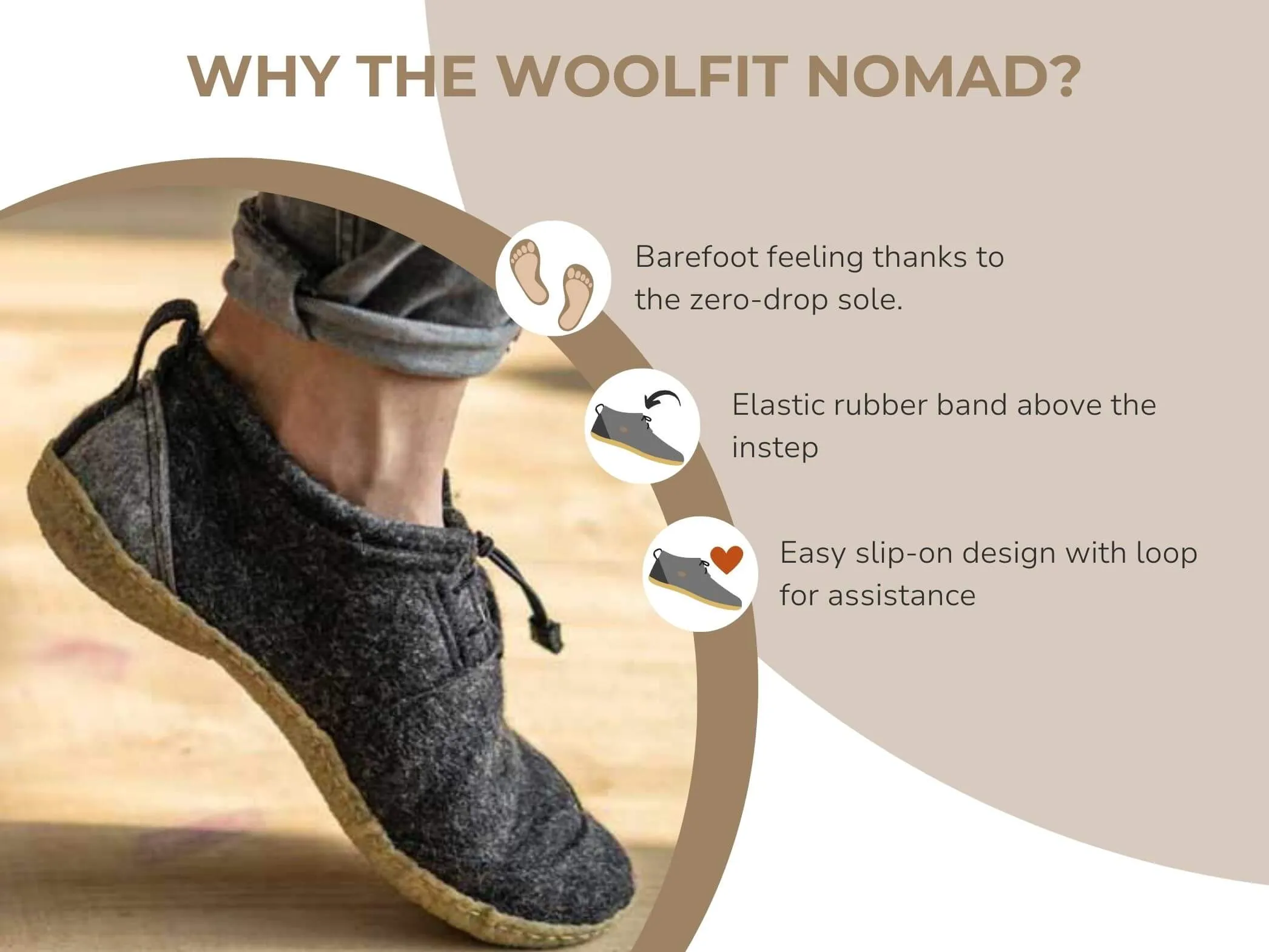 WoolFit Nomad | Barefoot Slippers with Zero-Drop Sole