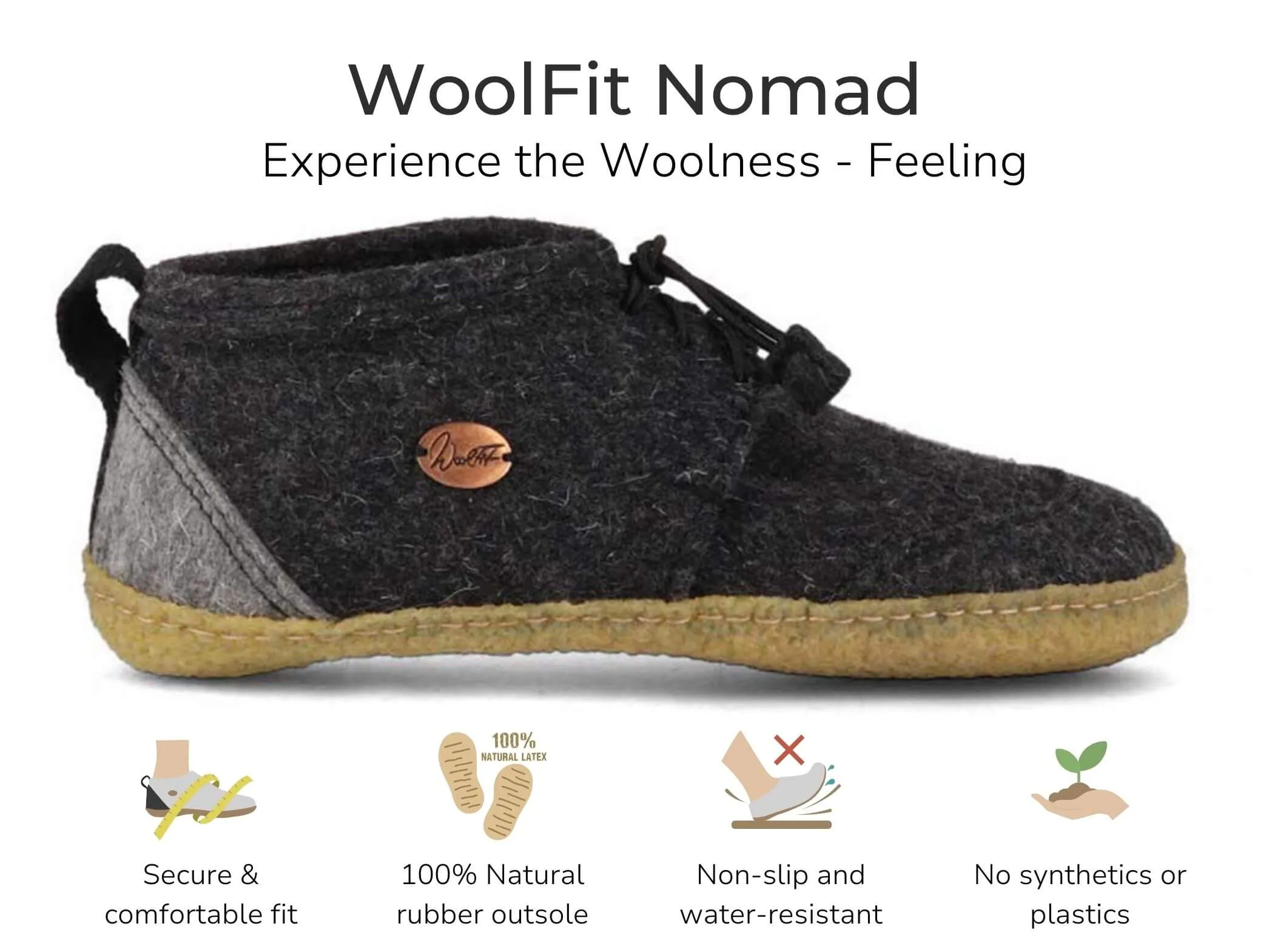 WoolFit Nomad | Barefoot Slippers with Zero-Drop Sole