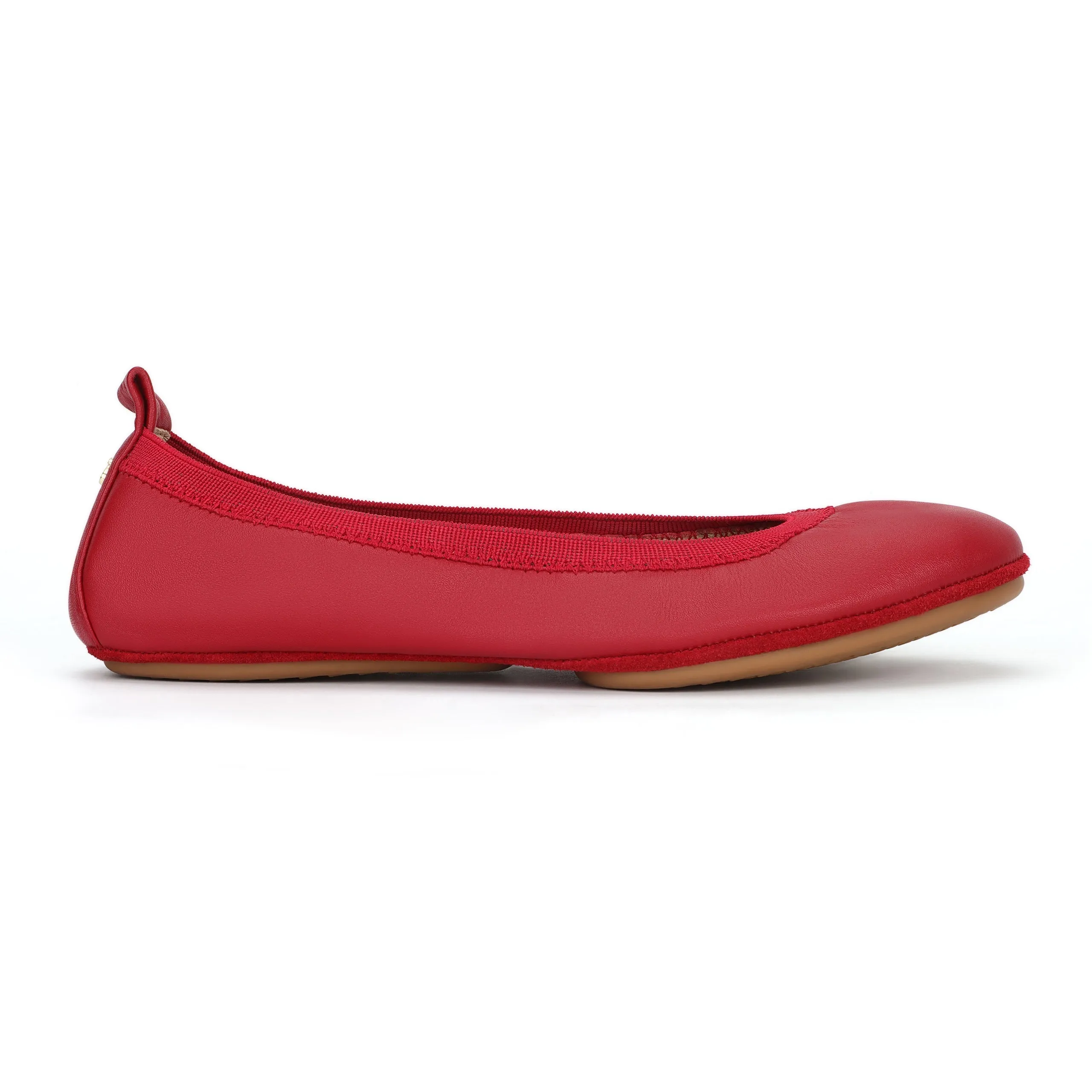 Yosi Samra: Samara Foldable Ballet Flat in Ruby Red Leather