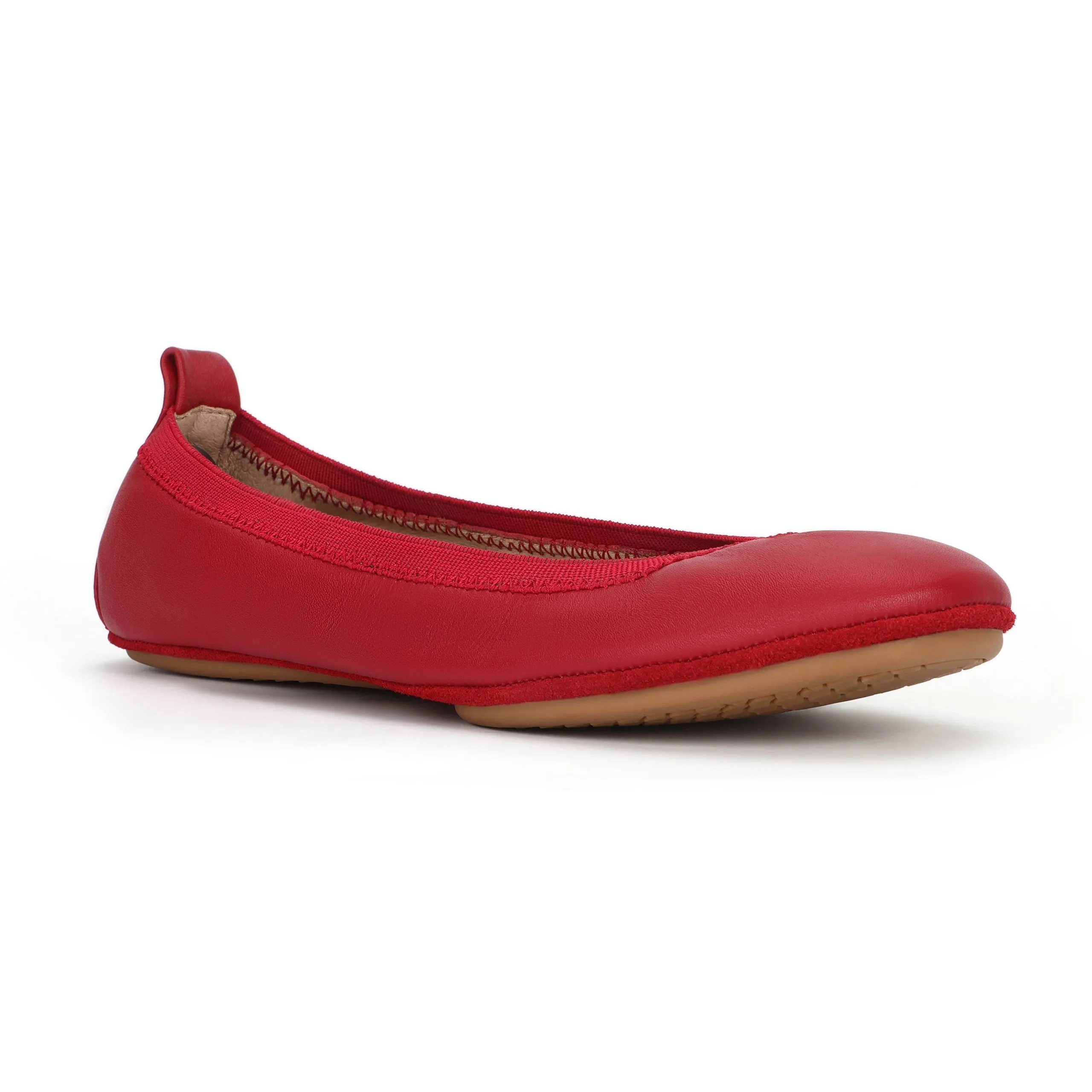 Yosi Samra: Samara Foldable Ballet Flat in Ruby Red Leather