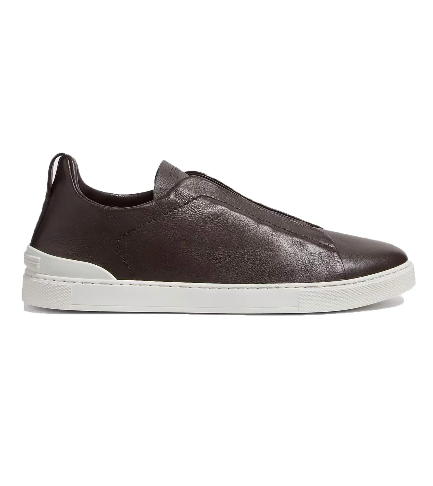 ZEGNA Triple Stitch Low-Top Sneaker Dark Brown