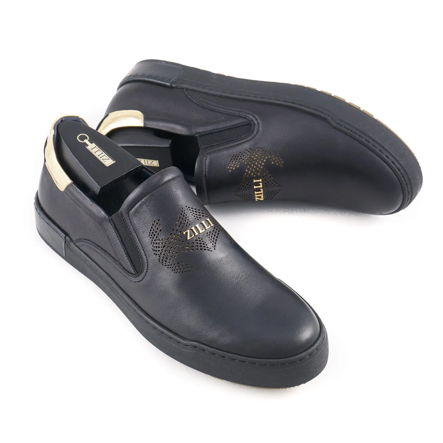 Zilli Calf Leather Slip-On Sneakers